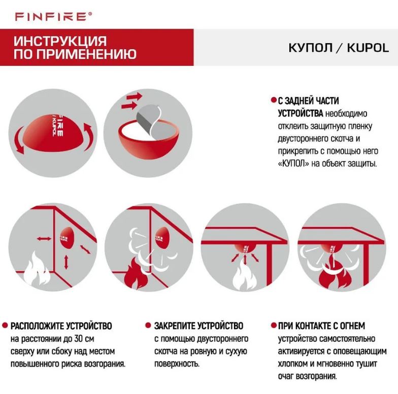 Огнетушитель АУПП КУПОЛ FINFIRE