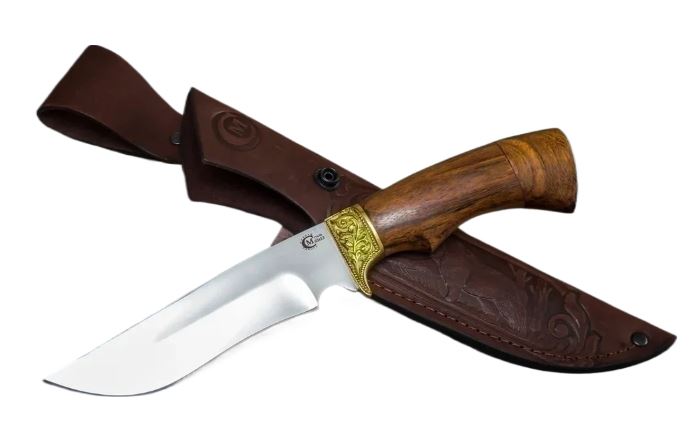 Нож Галеон, сталь 65х13, рукоять латунное литье, ценные породы дерева