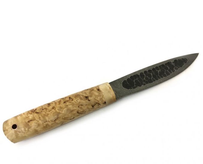 Нож Северный средний, дамасская сталь, карельская береза