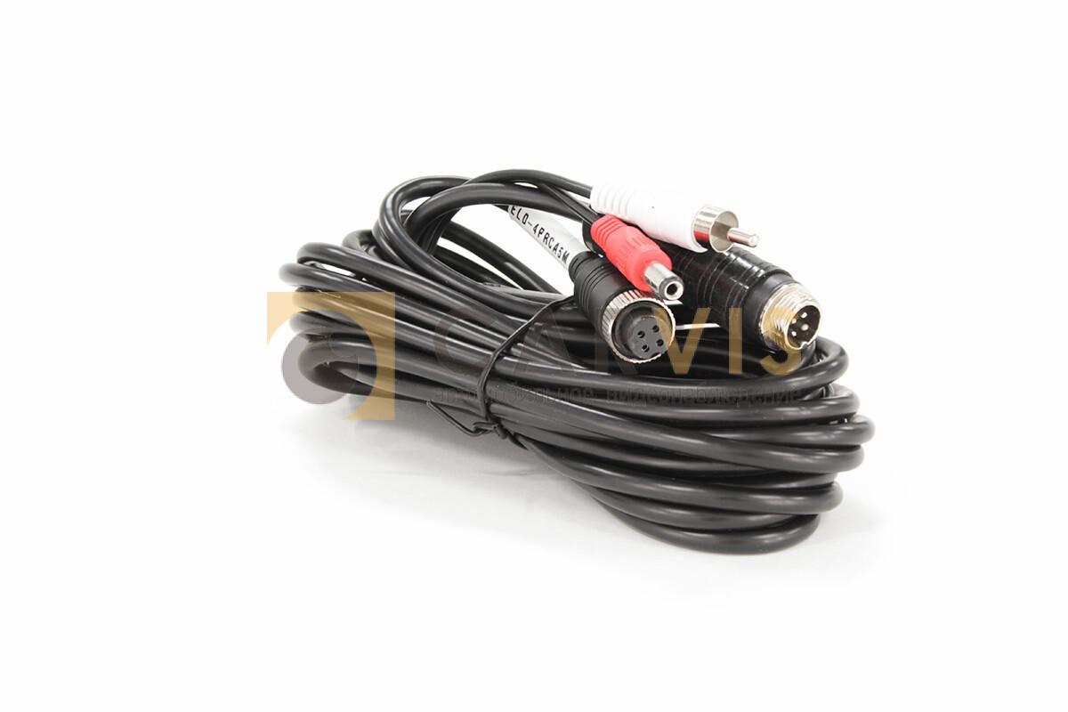 Кабель 4-pin (мама) — 4-pin (папа) + 1 audio + 1 power, 5 м